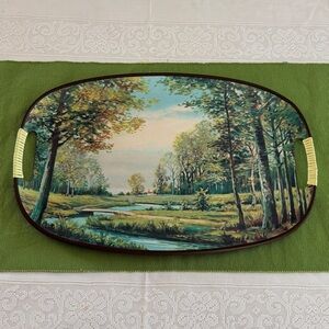 Vintage Mid-Mod MCM Forest Scene Serving Tray